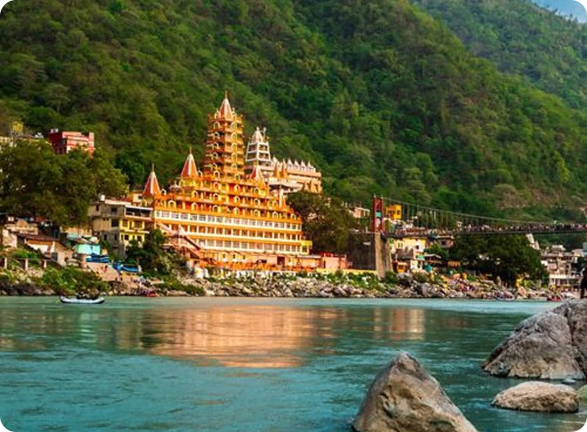 The Ganges riverfront at Rishikesh, the usual gateway to the Char Dham Yatra